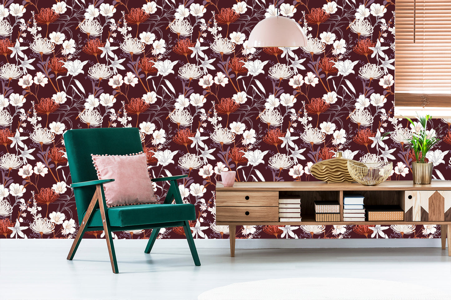 Wallpaper Wildflowers In Vintage Style