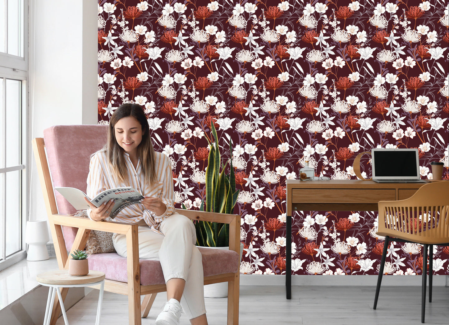 Wallpaper Wildflowers In Vintage Style