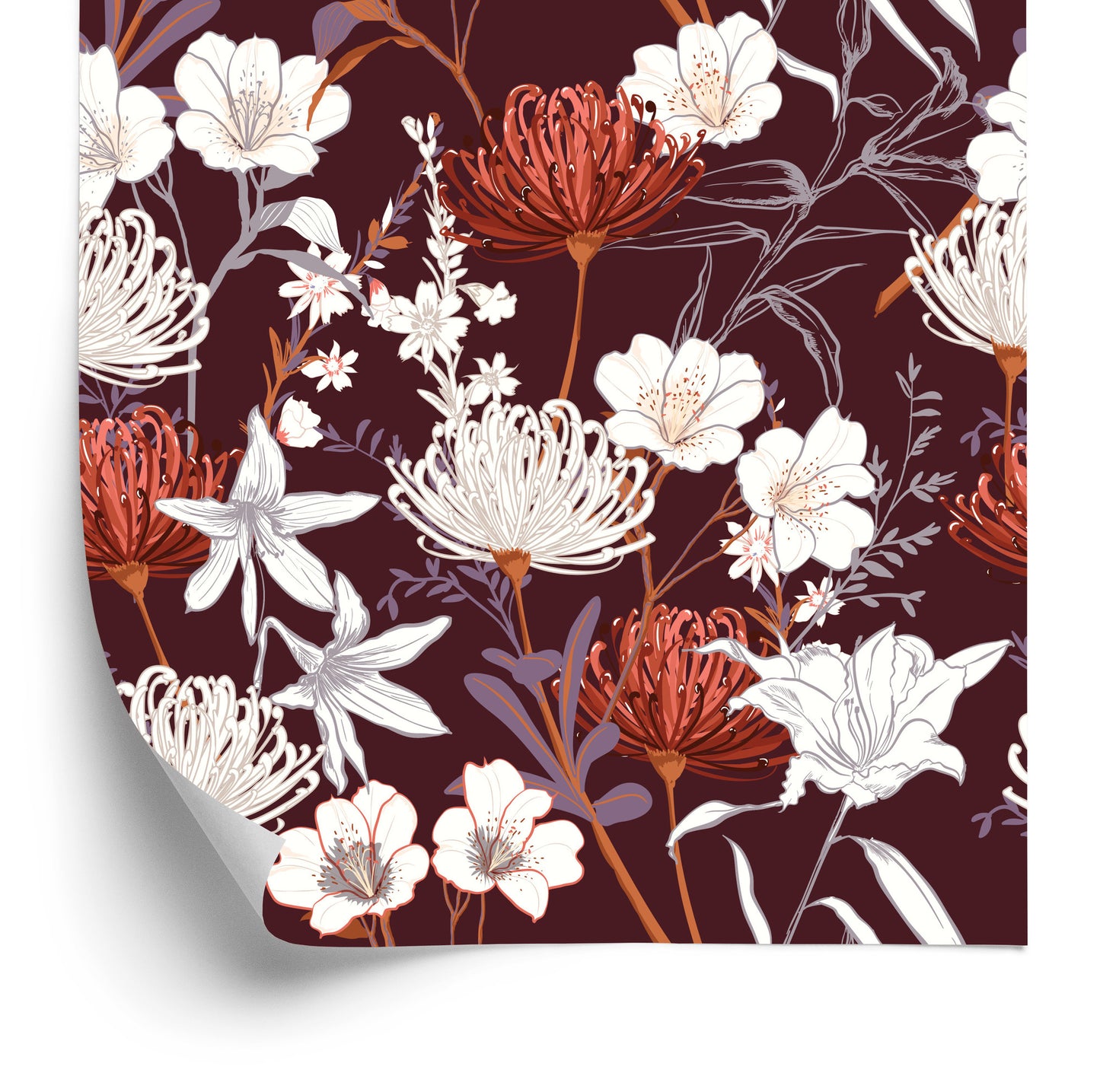Wallpaper Wildflowers In Vintage Style