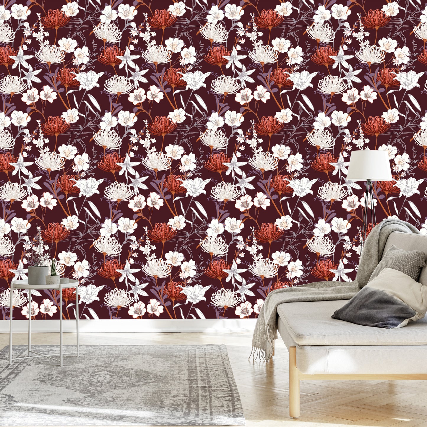 Wallpaper Wildflowers In Vintage Style