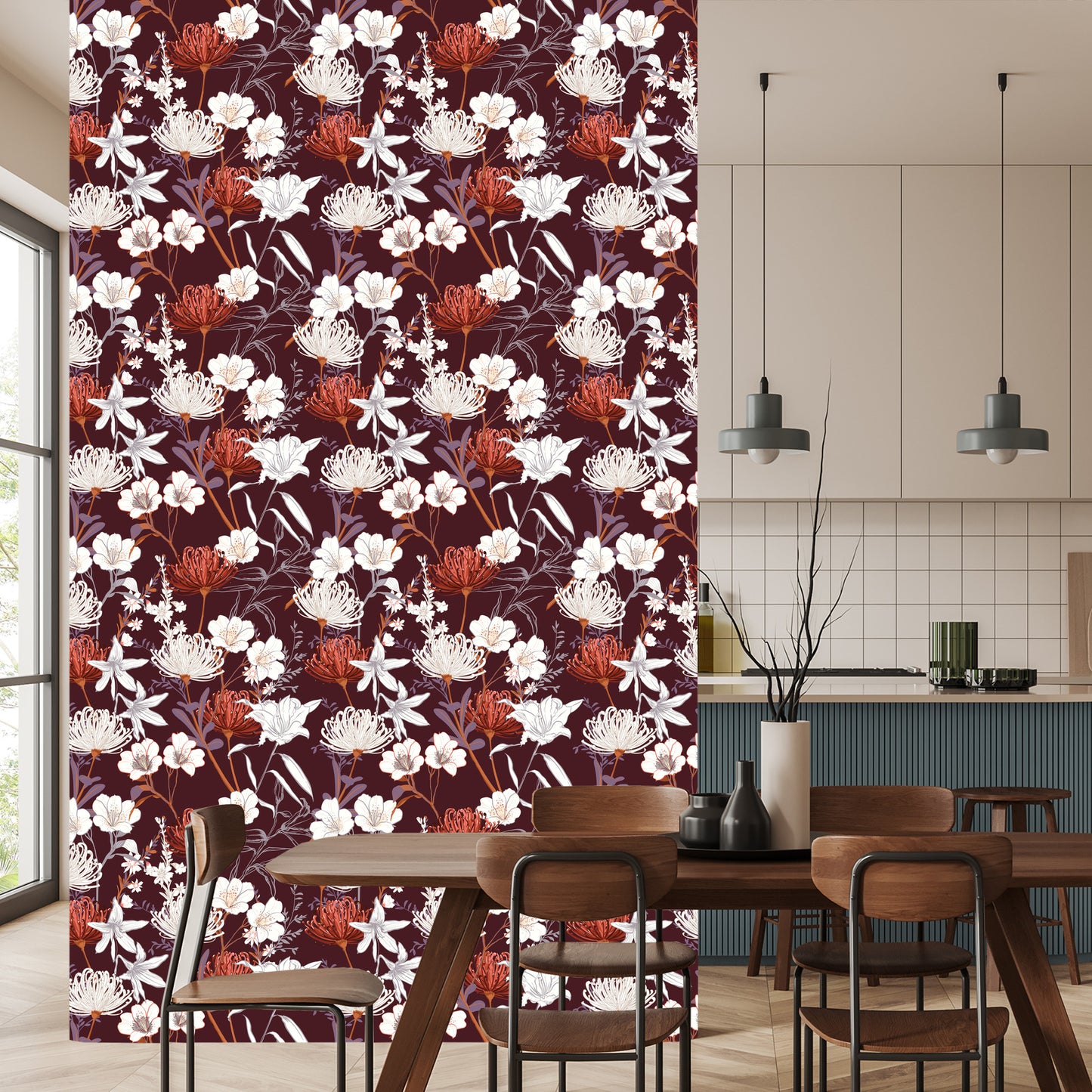 Wallpaper Wildflowers In Vintage Style
