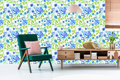 Wallpaper Roses, Buttercups, Cornflowers And Pansies