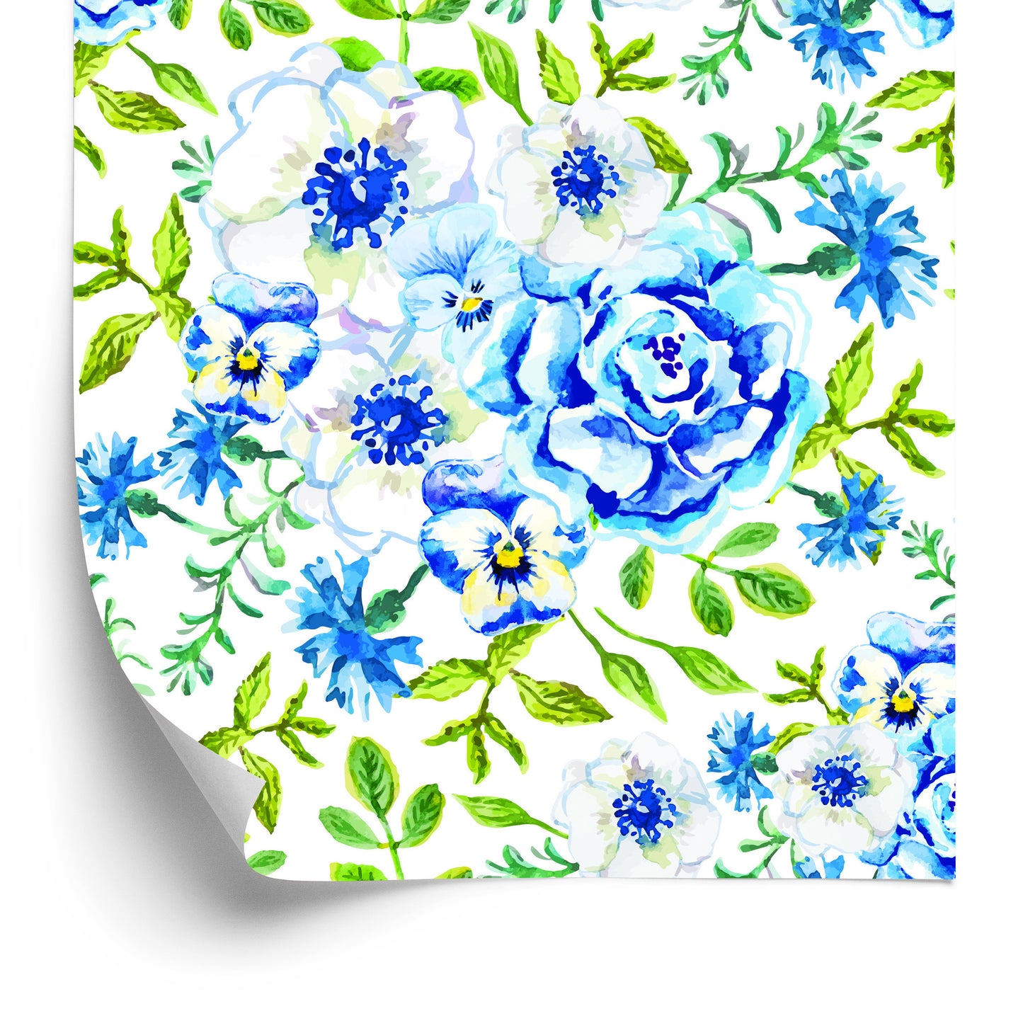 Wallpaper Roses, Buttercups, Cornflowers And Pansies