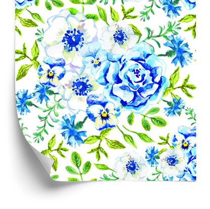 Wallpaper Roses, Buttercups, Cornflowers And Pansies