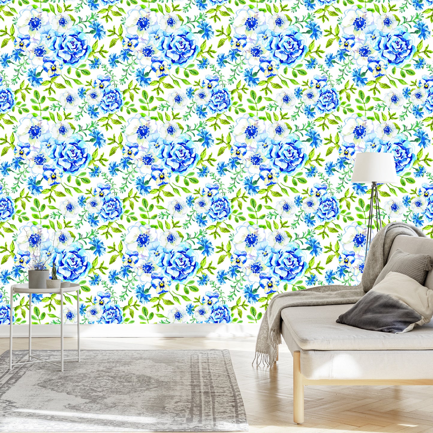Wallpaper Roses, Buttercups, Cornflowers And Pansies