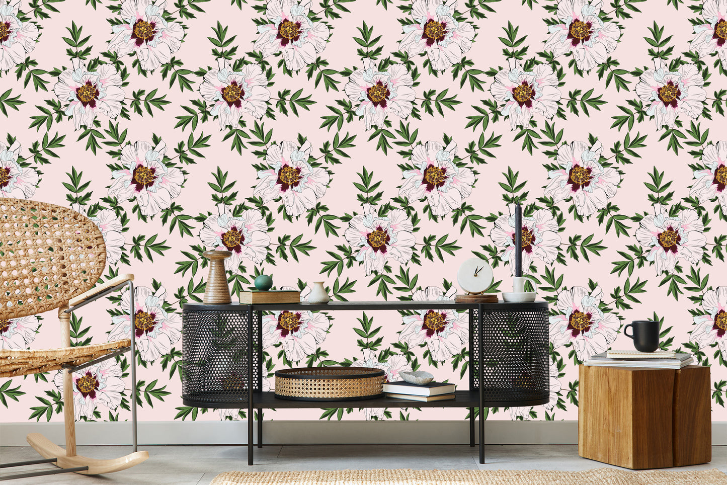 Wallpaper Beautiful Peony Flowers