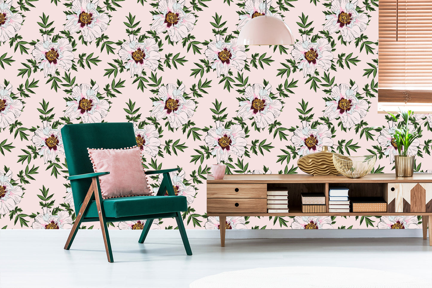 Wallpaper Beautiful Peony Flowers