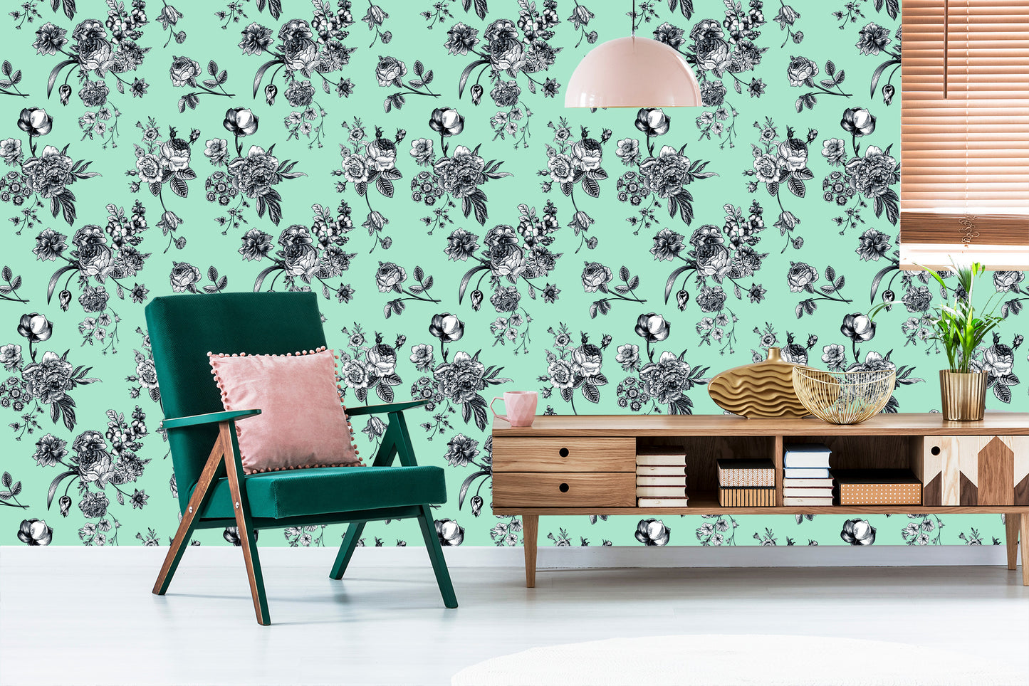 Wallpaper Stylish Blooming Flowers