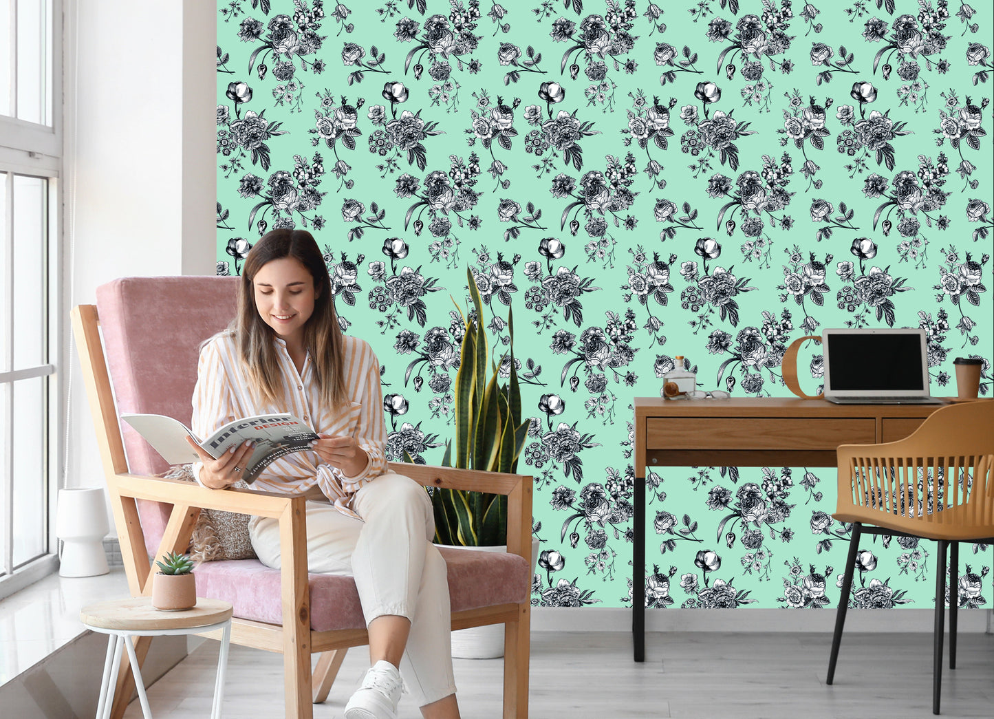 Wallpaper Stylish Blooming Flowers