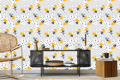 Wallpaper Flowers And Dots