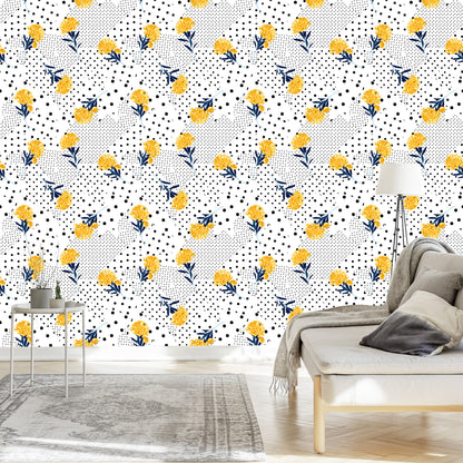 Wallpaper Flowers And Dots