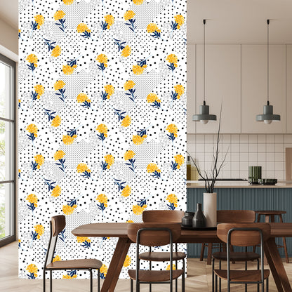Wallpaper Flowers And Dots
