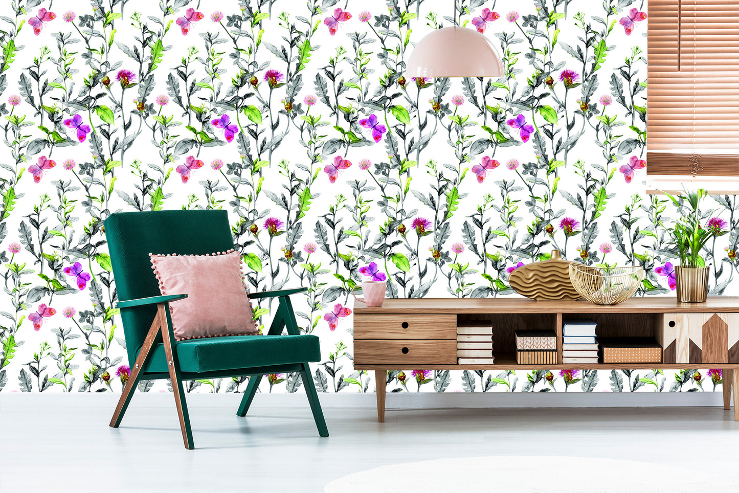 Wallpaper Watercolor Meadow Flowers