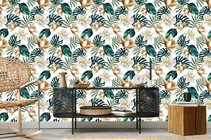 Wallpaper Flowers In Retro Style