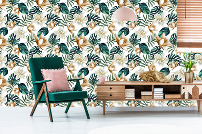 Wallpaper Flowers In Retro Style