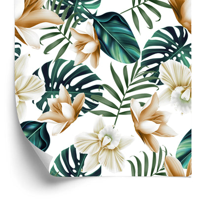 Wallpaper Flowers In Retro Style