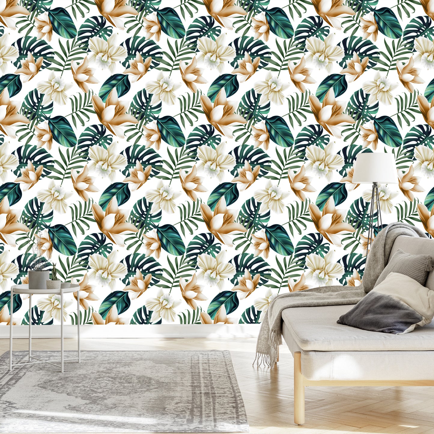 Wallpaper Flowers In Retro Style