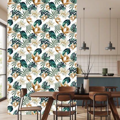 Wallpaper Flowers In Retro Style