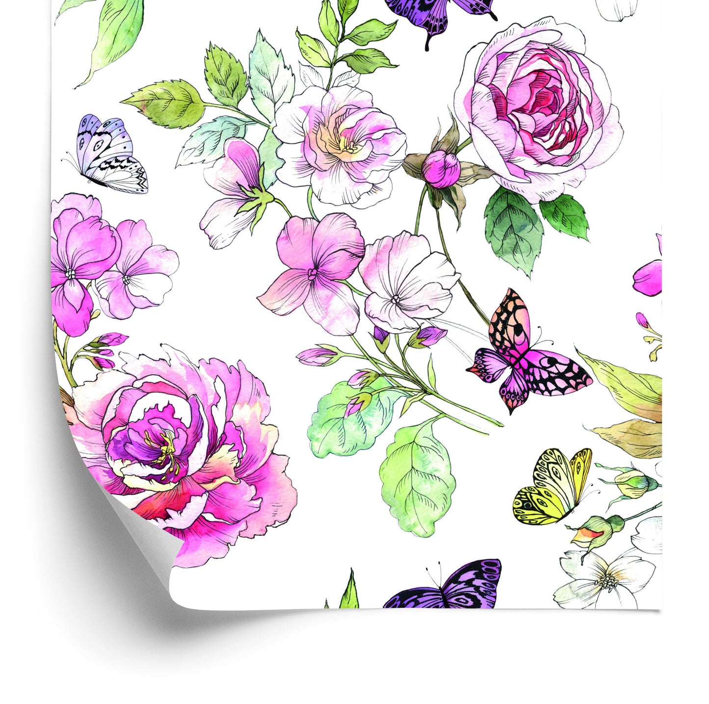 Wallpaper Wildflowers. Watercolor Roses