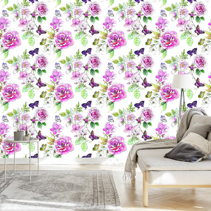 Wallpaper Wildflowers. Watercolor Roses