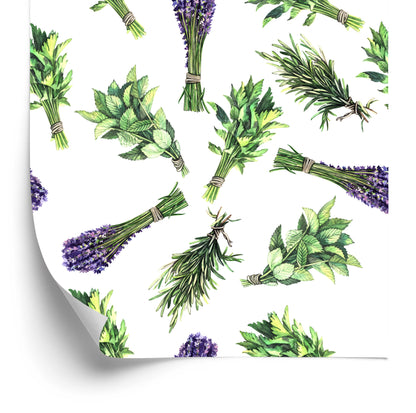 Wallpaper Lavender Among Herbs