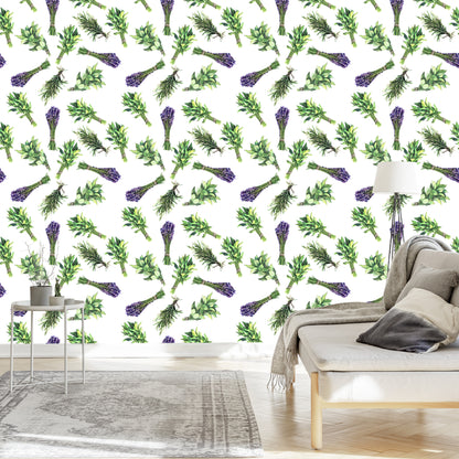 Wallpaper Lavender Among Herbs