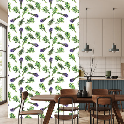Wallpaper Lavender Among Herbs