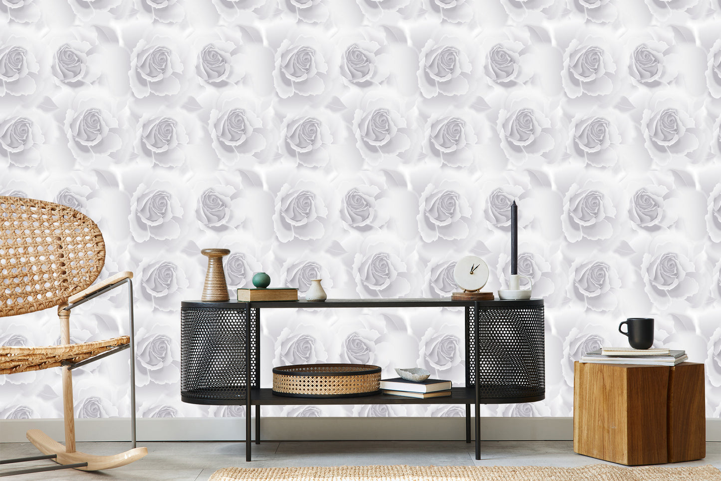 Wallpaper Gray Roses