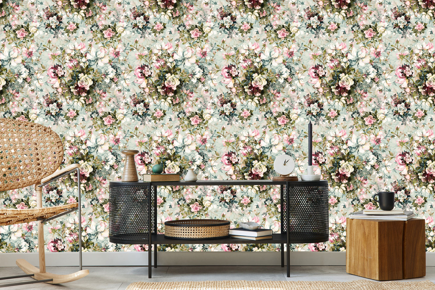Wallpaper For Bedroom Roses Flowers Leaves Nature 3D