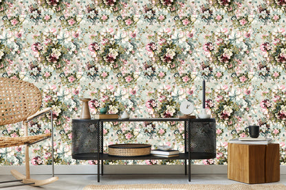 Wallpaper For Bedroom Roses Flowers Leaves Nature 3D
