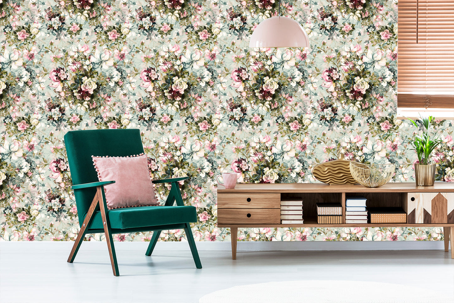 Wallpaper For Bedroom Roses Flowers Leaves Nature 3D