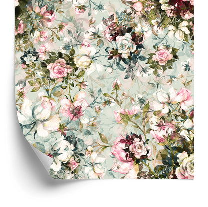 Wallpaper For Bedroom Roses Flowers Leaves Nature 3D