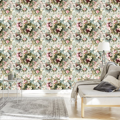 Wallpaper For Bedroom Roses Flowers Leaves Nature 3D