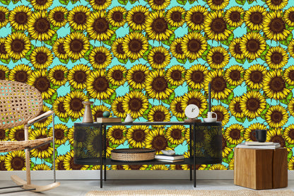 Wallpaper Retro Sunflower Bouquet