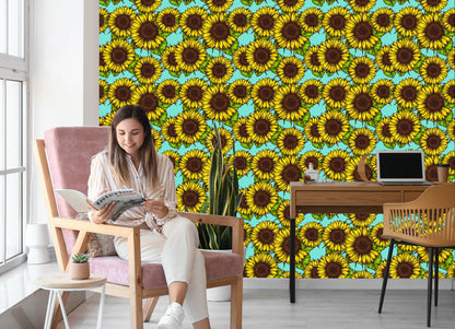 Wallpaper Retro Sunflower Bouquet