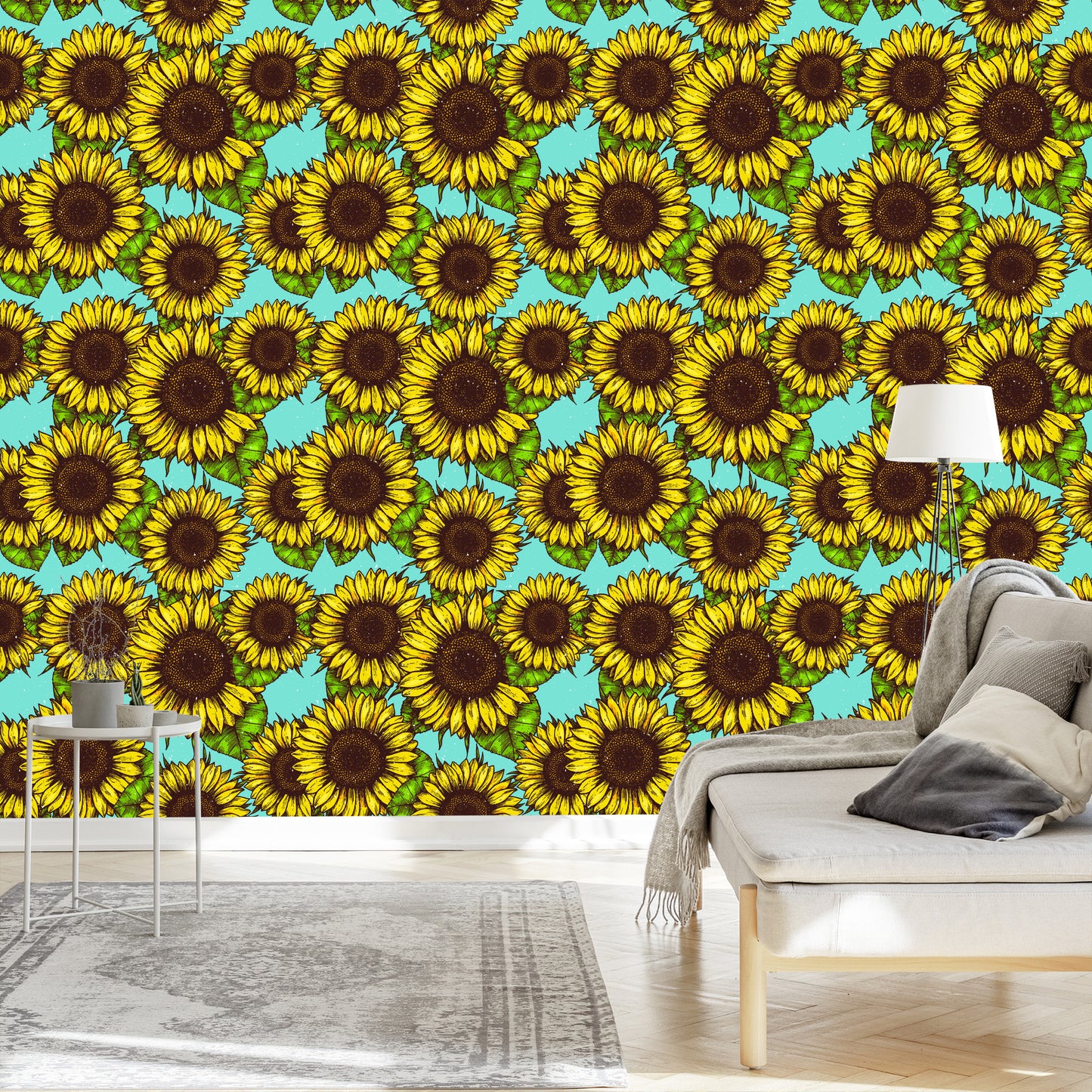 Wallpaper Retro Sunflower Bouquet