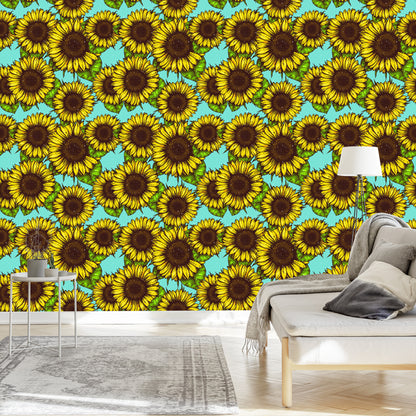 Wallpaper Retro Sunflower Bouquet