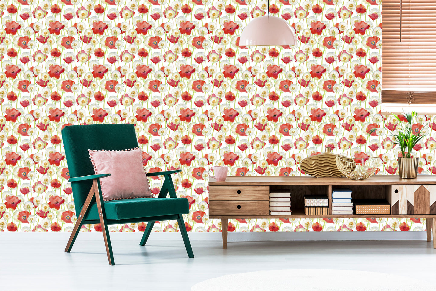 Wallpaper Poppies And Dandelions
