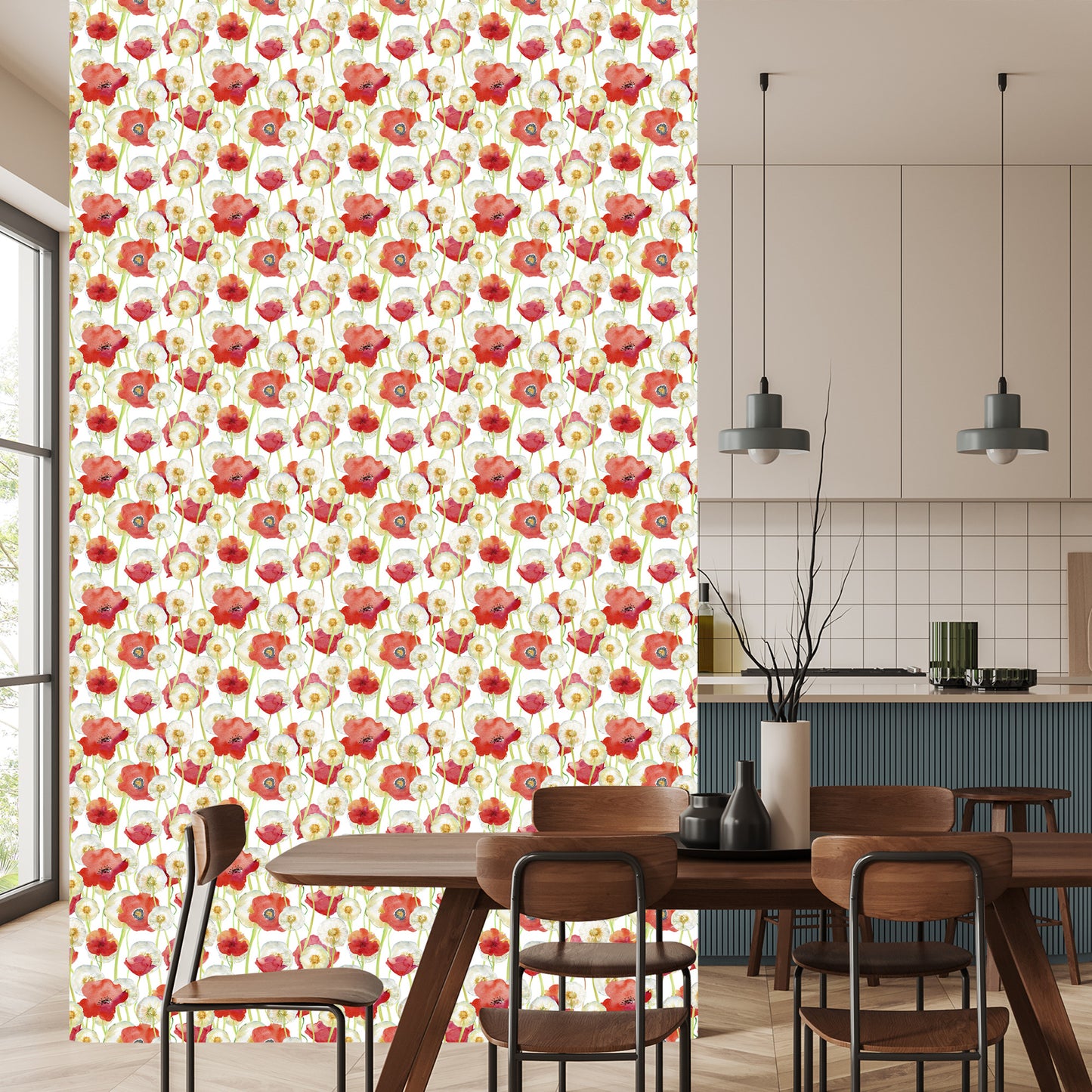 Wallpaper Poppies And Dandelions
