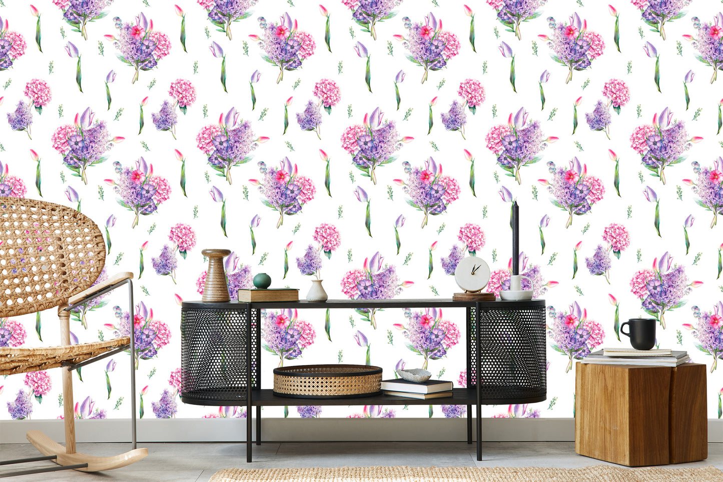 Wallpaper Lavender With Flowers