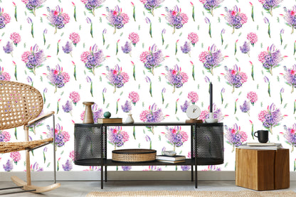 Wallpaper Lavender With Flowers