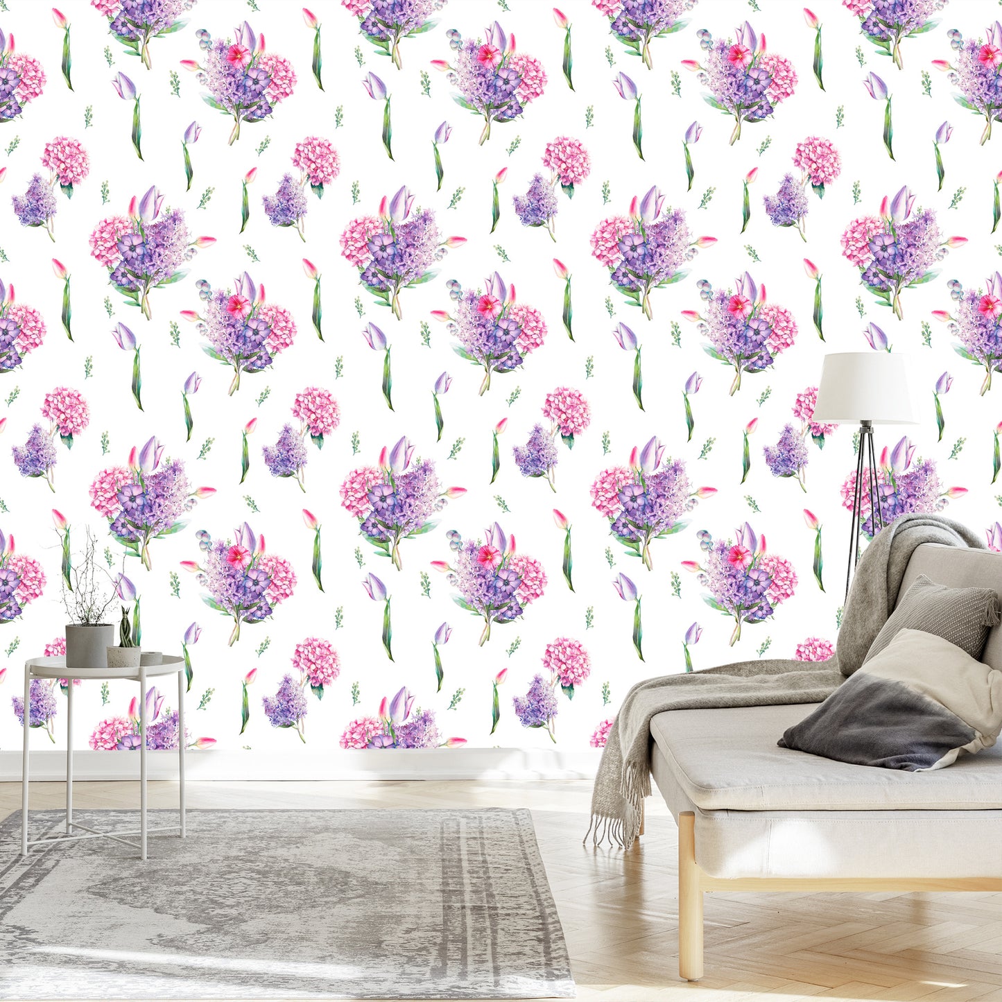 Wallpaper Lavender With Flowers