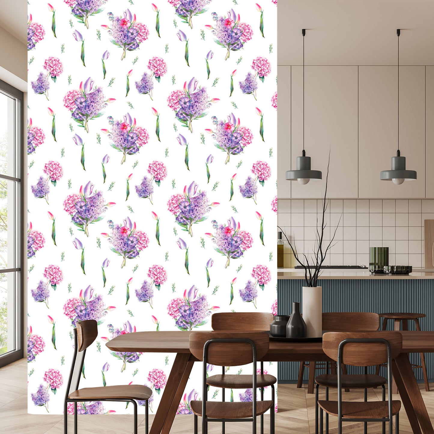 Wallpaper Lavender With Flowers