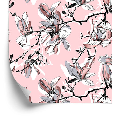 Wallpaper Pastel Magnolia Flowers