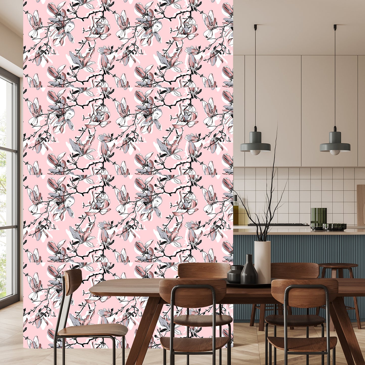 Wallpaper Pastel Magnolia Flowers
