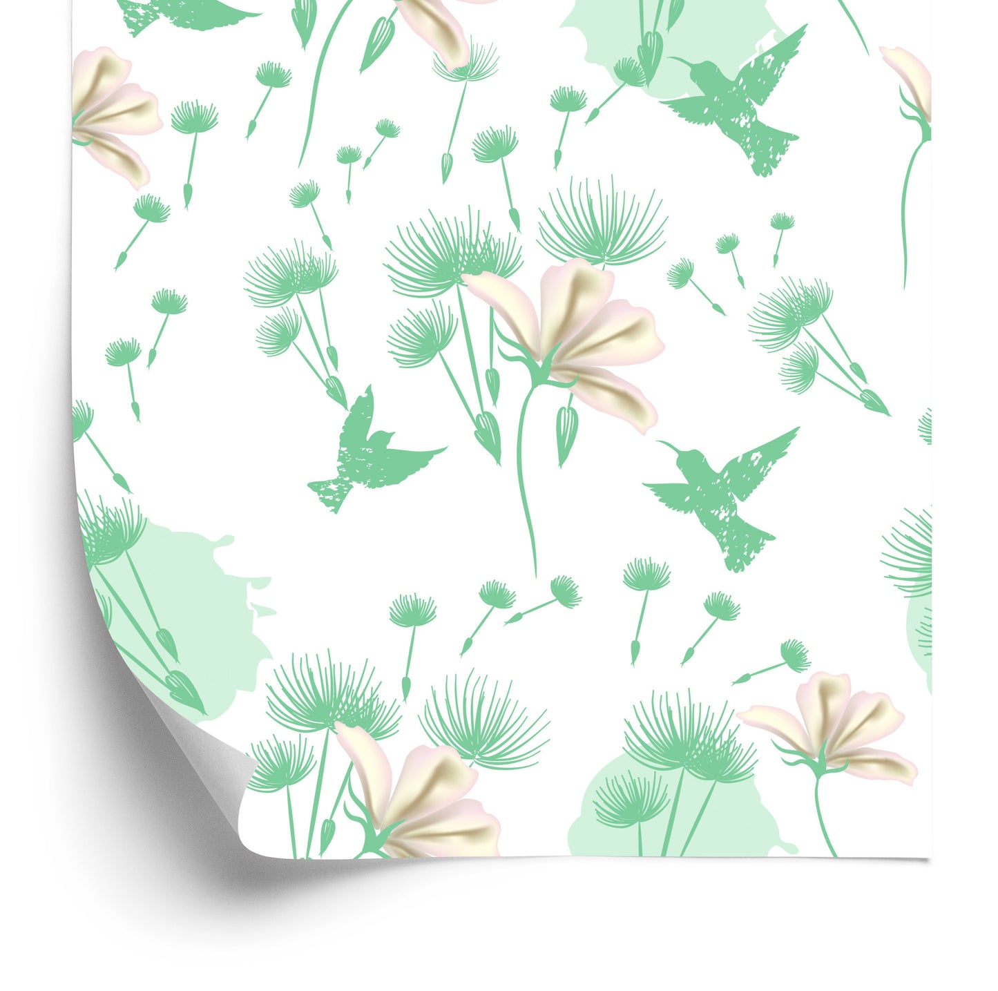 Wallpaper Dandelion Birds And Flowers