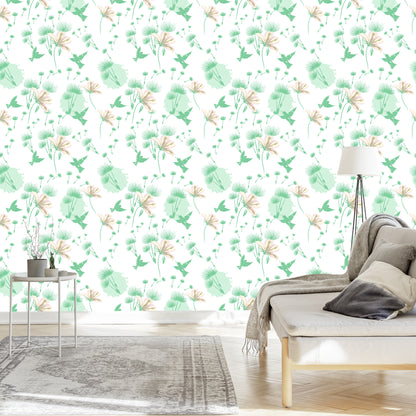 Wallpaper Dandelion Birds And Flowers