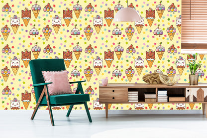 Wallpaper Cat's Ice Cream