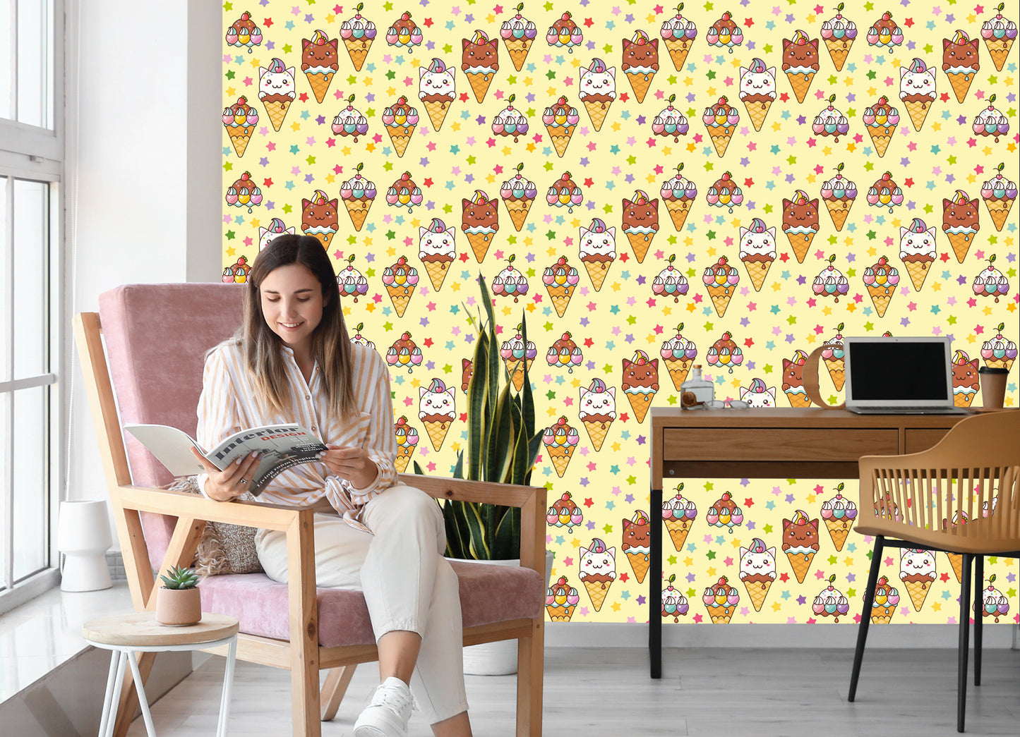 Wallpaper Cat's Ice Cream