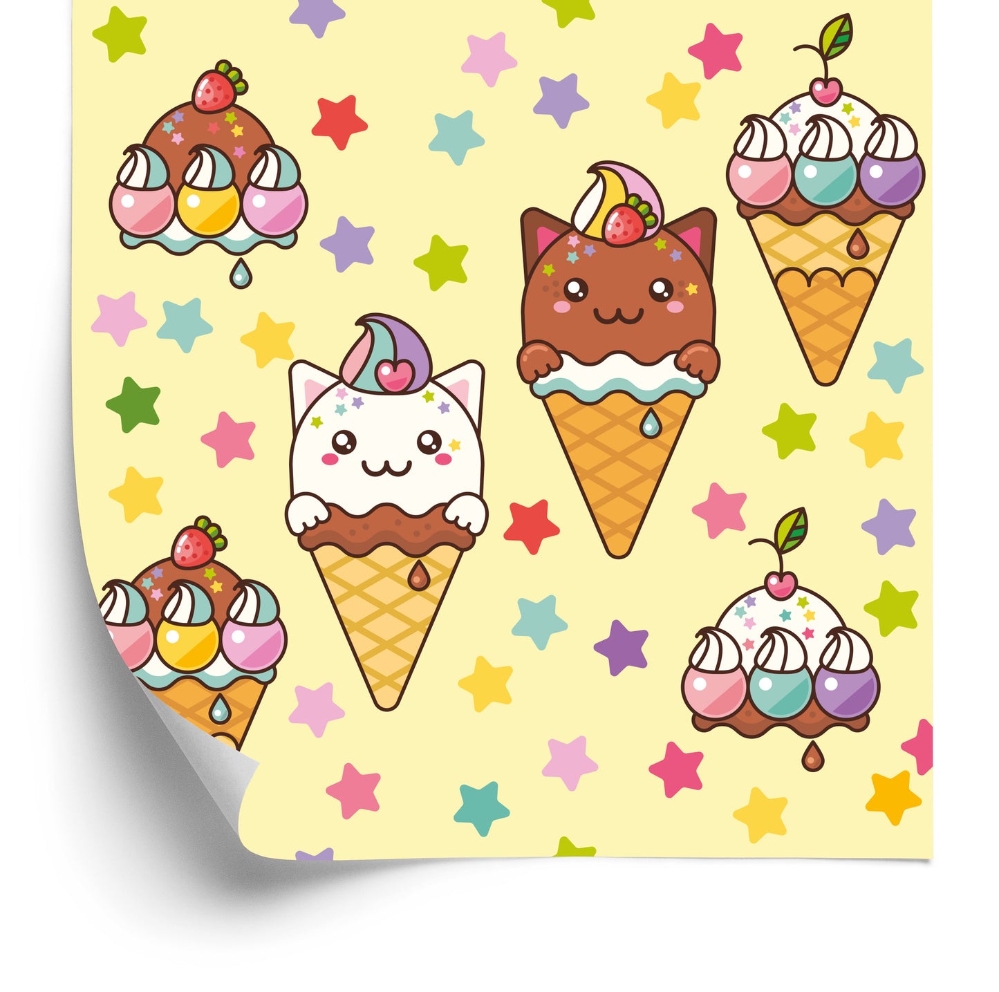 Wallpaper Cat's Ice Cream